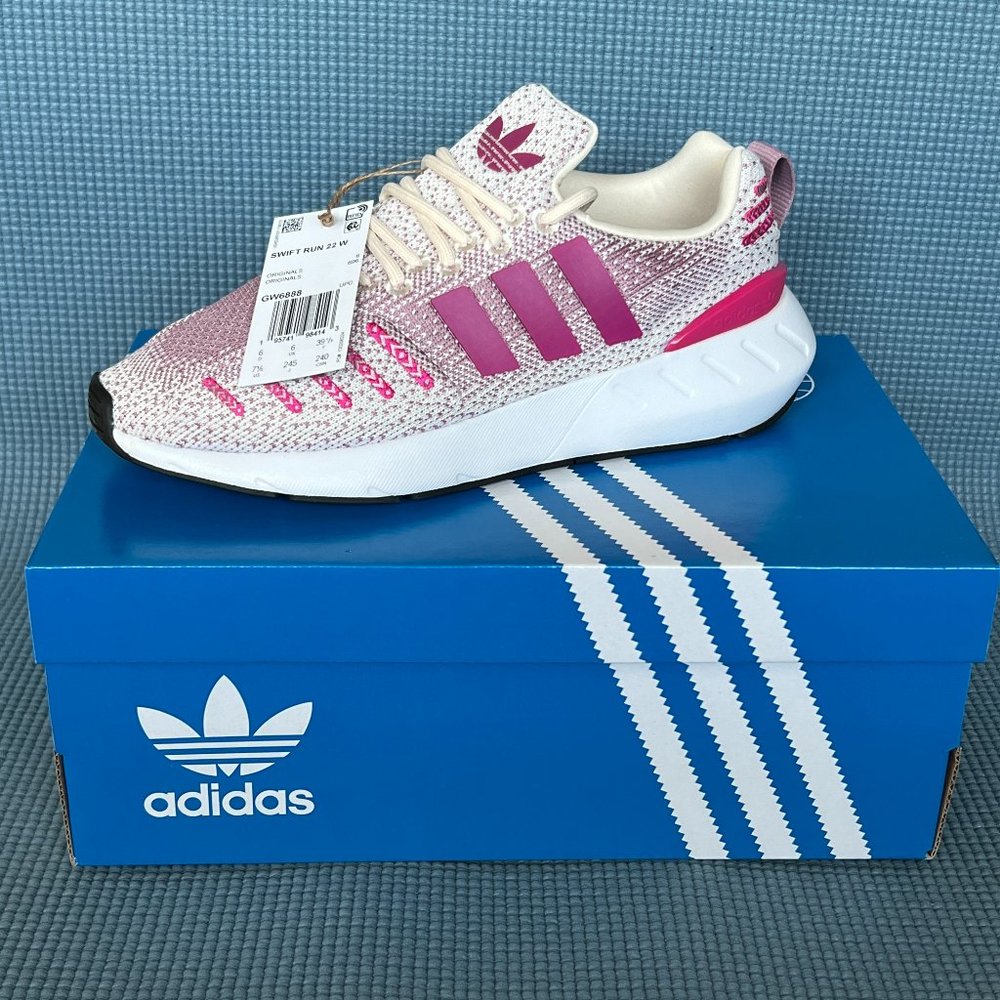 Adidas Originals Swift Run 22 W Women's Athletic Sneakers 7.5 Ecru Tint Mauve